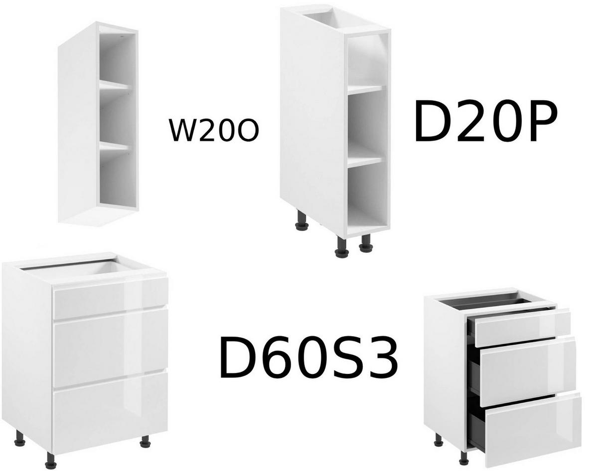 ECKKÜCHE 230 x 320 × 230 cm- Aspen K102-M780 - in Weiß /Hochglanz - Weiß, Holz/Holzwerkstoff (320/212/230cm)