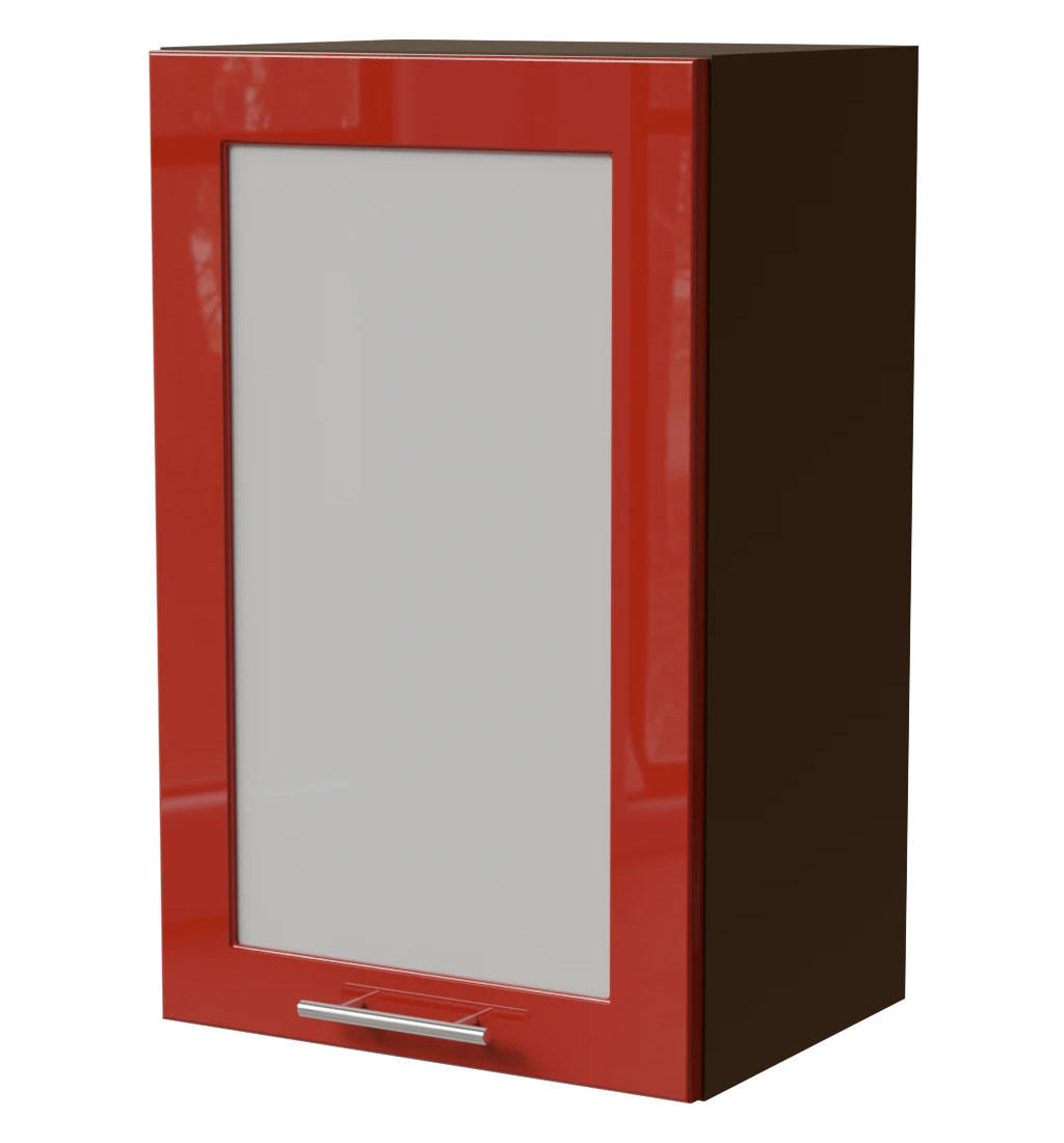 KÜCHENHÄNGESCHRANK Brerra W2S/45 Lava / RAL 3002 karminrot Hochglanz 45 / 32,5 / 72cm - Dunkelgrau/Rot, Holz/Holzwerkstoff (45/72/32.5cm) - Feldmann-Wohnen
