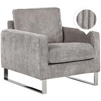 SESSEL Cord Grau Vind - Grau, Textil/Metall (76/82/82cm) - Beliani