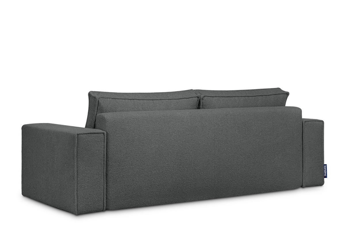 3-SITZER-SOFA NAPI II mit Schlaffunktion, graphit - Graphitfarben, Textil (244/89/101cm) - KONSIMO®