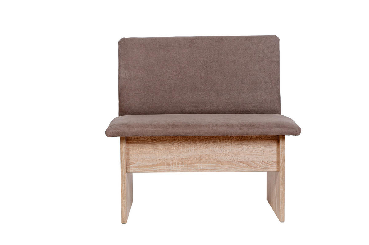 ECKBANK Die Vielseitige - Braun/Sonoma Eiche, Holzwerkstoff/Textil (145/185cm) - Kundler Home