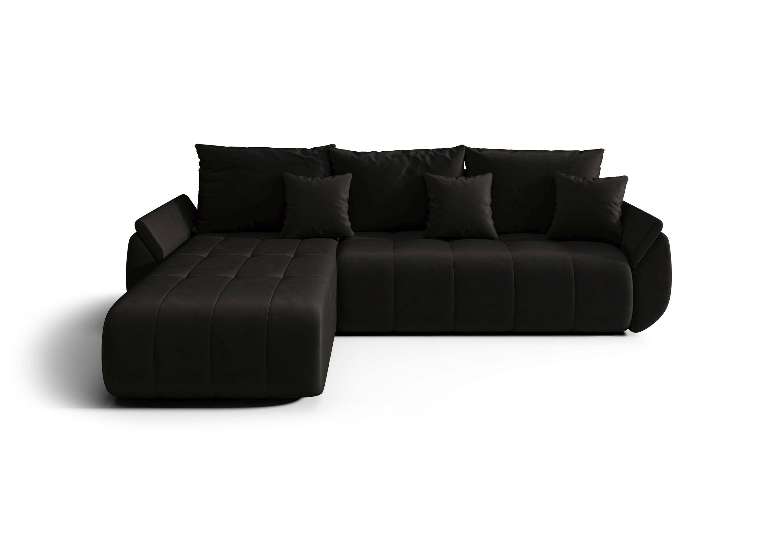 ECKSOFA mit Schlaffunktion TOKYO R Monolith 97 Rechts - Schwarz, Textil (280/185cm) - Bedante