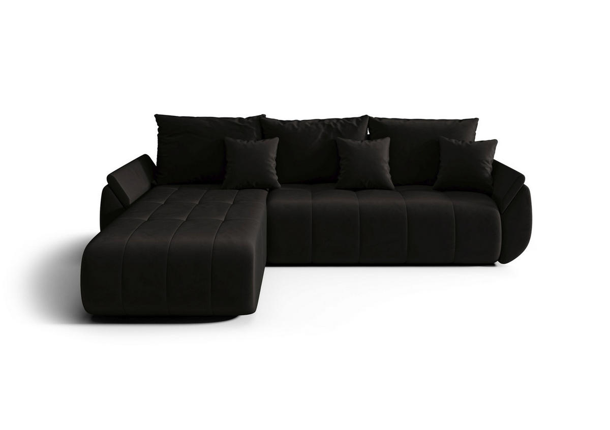 ECKSOFA mit Schlaffunktion TOKYO R Monolith 97 Rechts - Schwarz, Textil (280/185cm) - Bedante