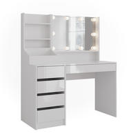 SCHMINKTISCH Sherry Weiß/Weiß Hochglanz 119.8 cm 4 Teile - Weiß Hochglanz, Holzwerkstoff (119.8/76/50.1cm) - Vicco