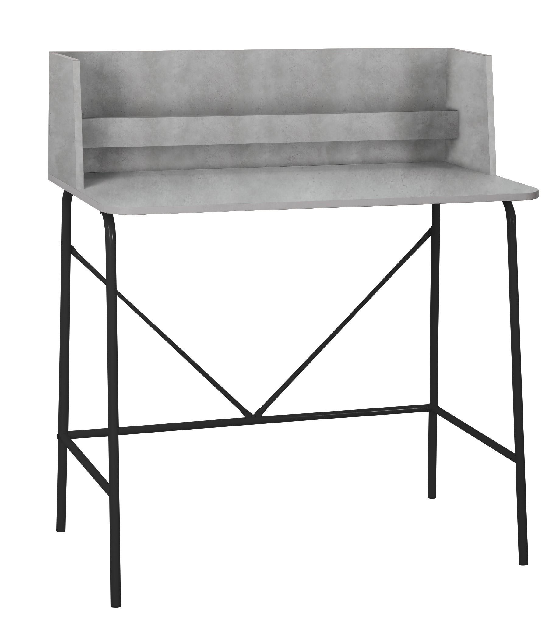 SCHREIBTISCH Rechteckig Grau 90 x 48 x 100 (cm) - Grau, Metall (90/100/48cm) - Nordlys