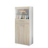 VITRINE Almada Front in Eiche sägerau - Eiche San Remo, Holzwerkstoff (53/125/30cm) - Vladon