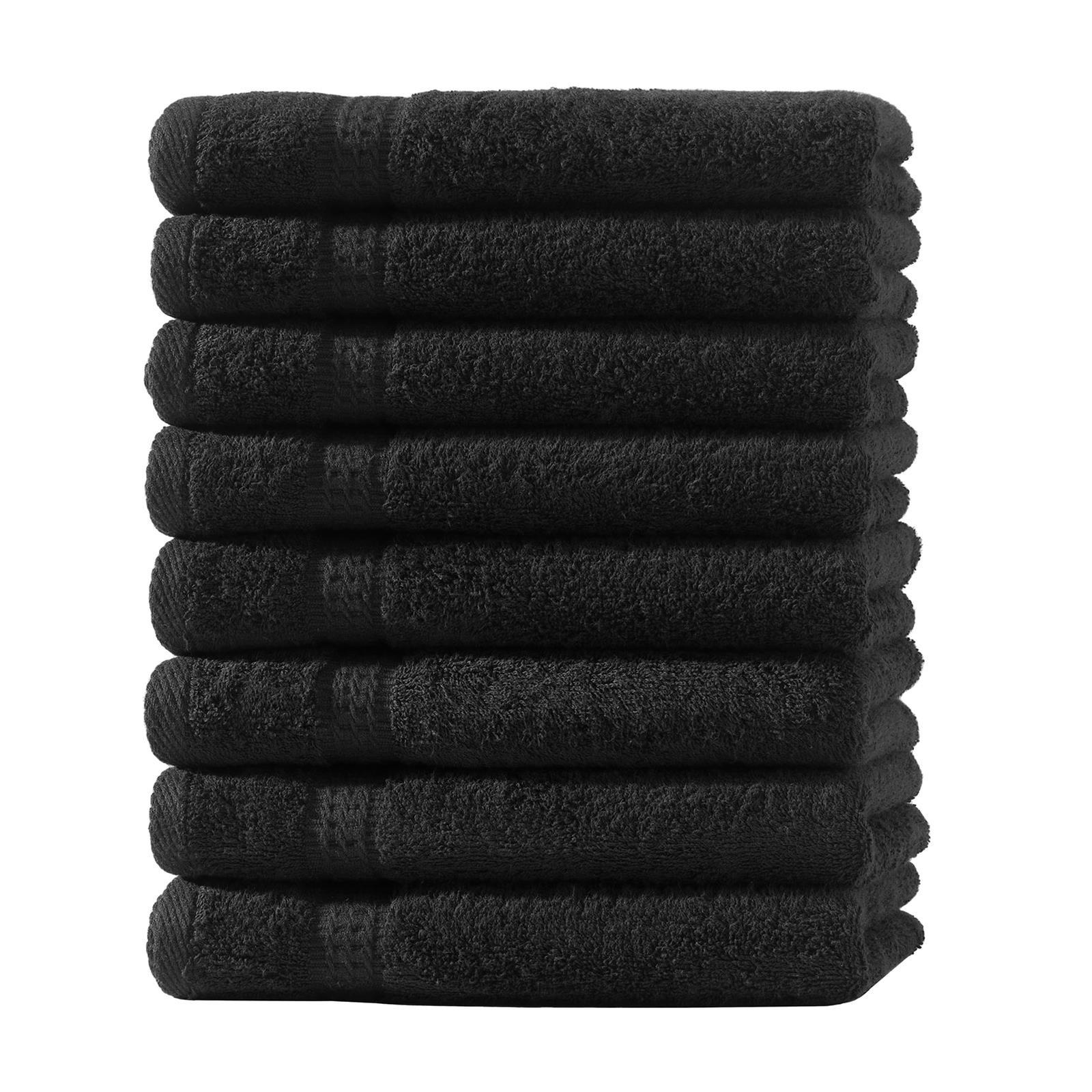 GÄSTEHANDTUCH 30x50 cm Frottier Gästetuch im 8er Set aus 100% Baumwolle, Schwarz 500g/m2 - Schwarz, Textil (35/50cm) - Carpe Sonno