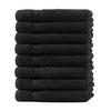 GÄSTEHANDTUCH 30x50 cm Frottier Gästetuch im 8er Set aus 100% Baumwolle, Schwarz 500g/m2 - Schwarz, Textil (35/50cm) - Carpe Sonno