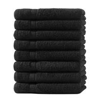 GÄSTEHANDTUCH 30x50 cm Frottier Gästetuch im 8er Set aus 100% Baumwolle, Schwarz 500g/m2 - Schwarz, Textil (35/50cm) - Carpe Sonno