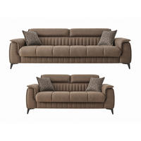 SITZGARNITUR Regina, Braun Stellvariante 3+2 - Braun, Holzwerkstoff/Kunststoff (243/85/95cm)