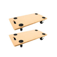 TRANSPORTROLLER 2er-Set Hercules mit 4 Rollen 11,5x30x60cm Traglast 200kg MDF Holzplatte Braun - Braun, Holzwerkstoff (60/30/11.5cm) - PROREGAL