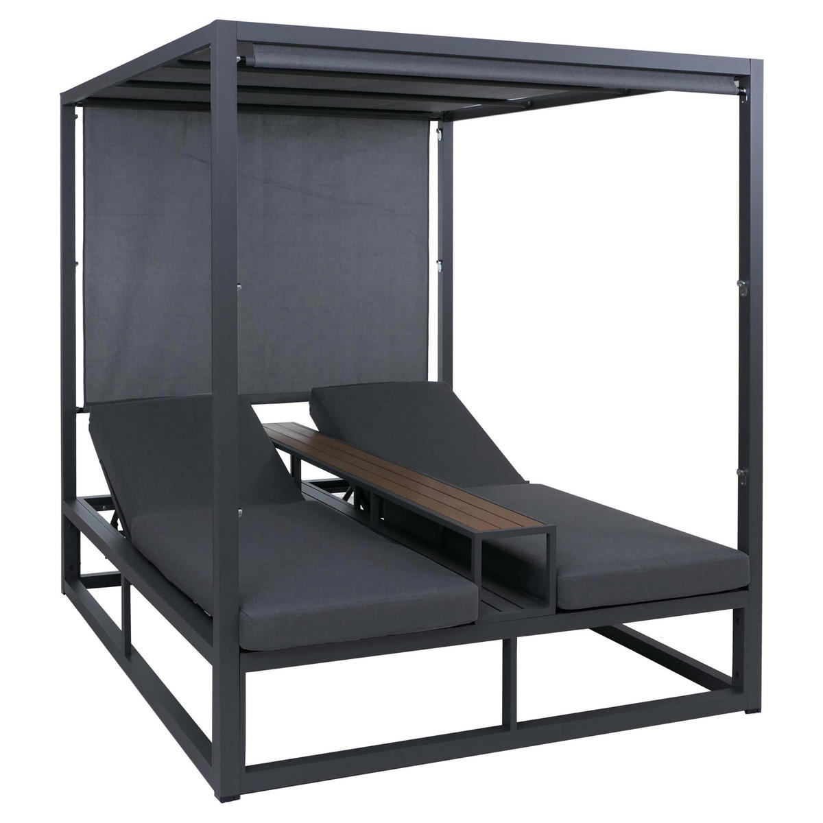 LOUNGE-GARTENLIEGE Dunkelgrau - Dunkelgrau, Textil (165/196/196cm) - MCW