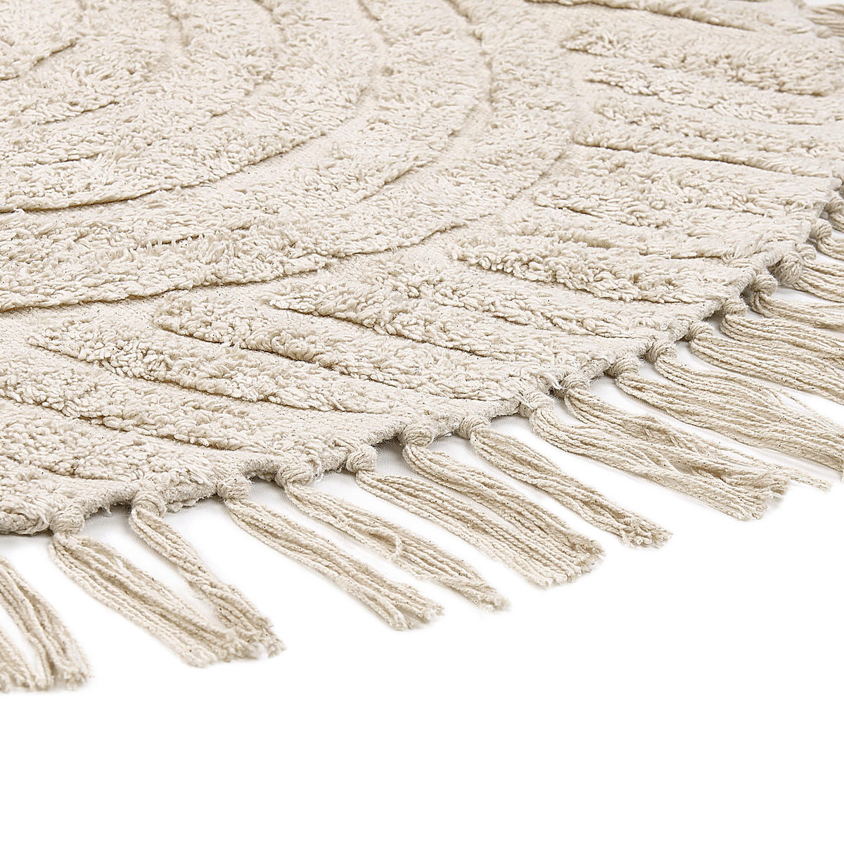TEPPICH geflochten Halfeti 140/140 cm - Beige, Textil (140/140cm) - Beliani