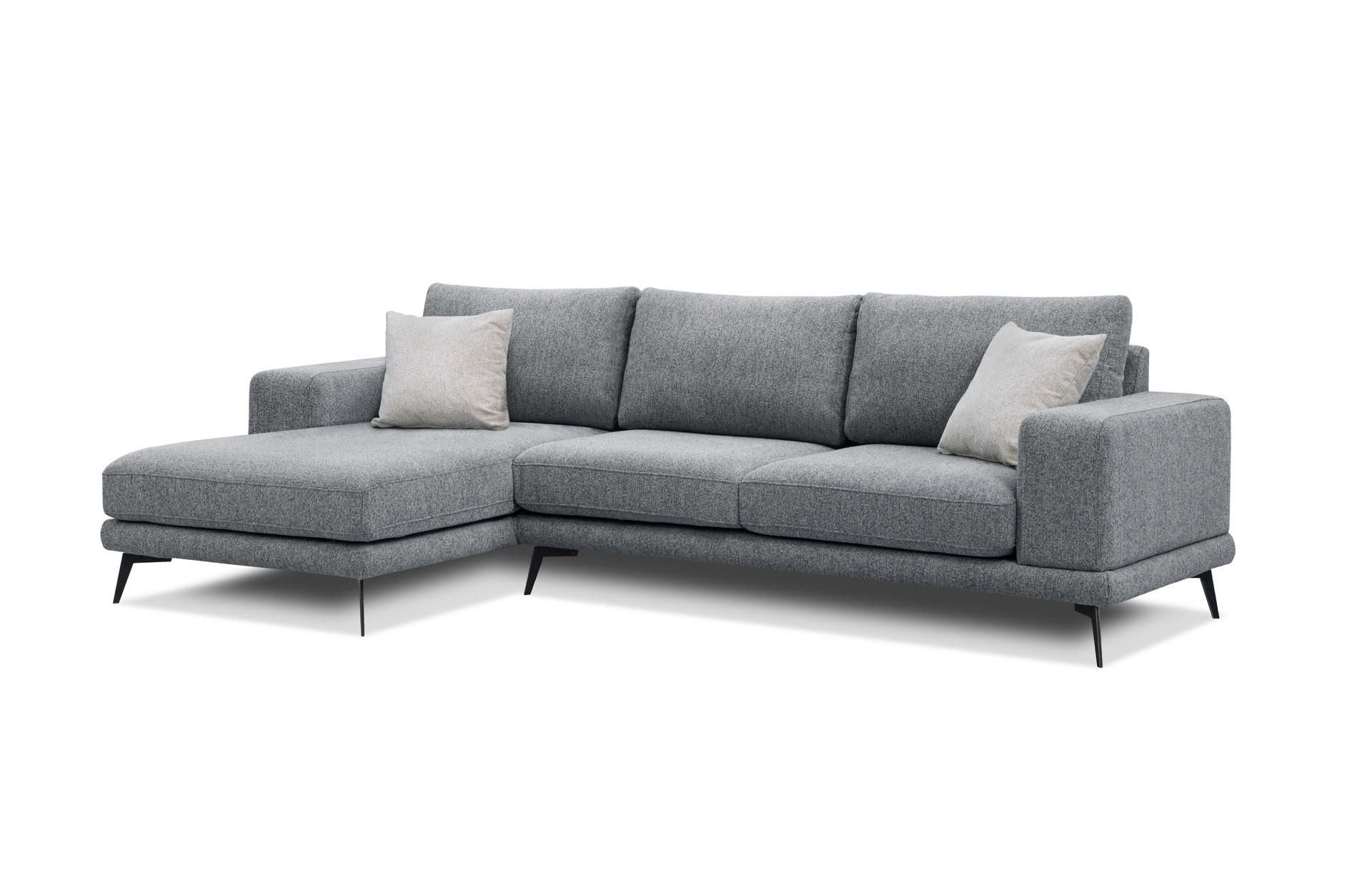 ECKSOFA MEDIOLANE 5-Sitzer, grau - Grau, Holzwerkstoff/Textil (158/282cm) - Courtois Laville