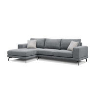 ECKSOFA MEDIOLANE 5-Sitzer, grau - Grau, Holzwerkstoff/Textil (158/282cm) - Courtois Laville