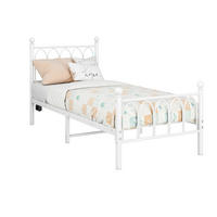 METALLBETT 90/200 cm Weiß mit USB-Ladestation und LED - Weiß, Metall (90/200cm) - Oxeza