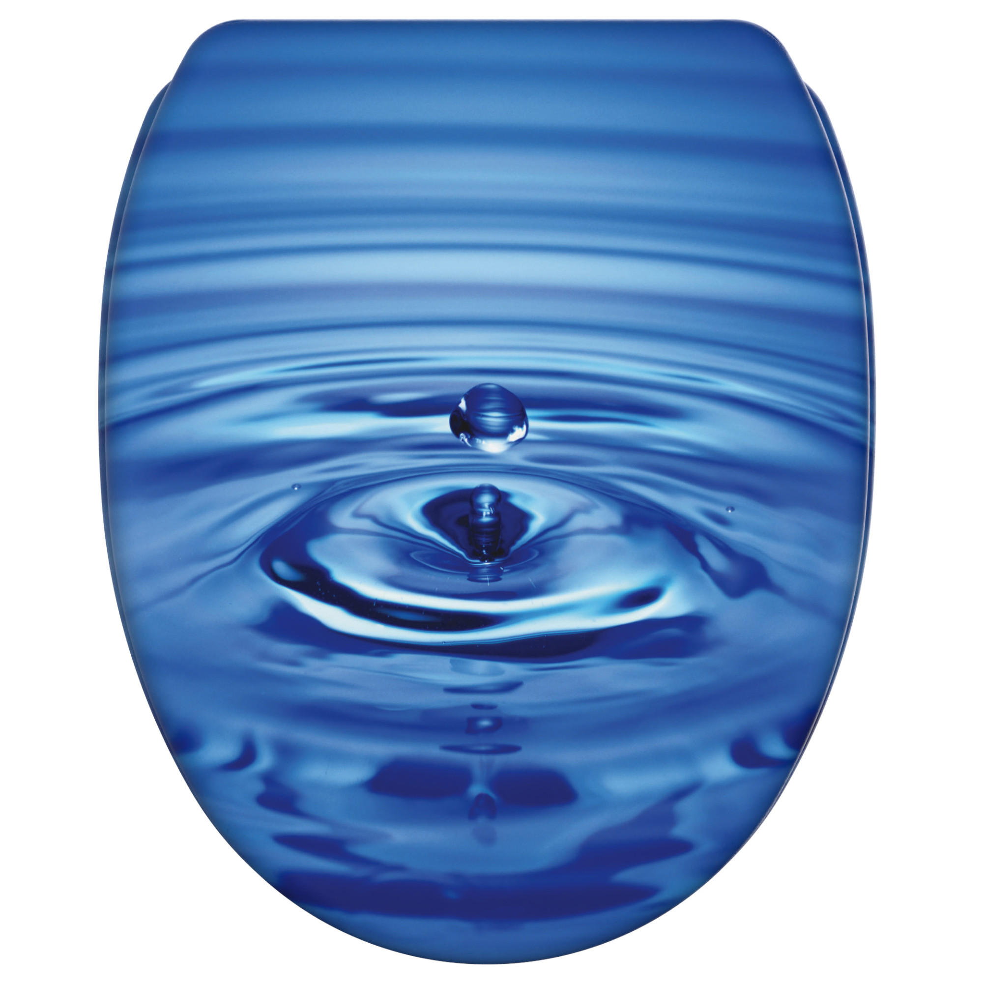 WC-SITZ mit Absenkautomatik & Top Fix Tropfen - Blau, Holzwerkstoff (37.7/5.5/48cm) - Sanilo