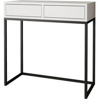 KONSOLENTISCH Lango 80/85/35 weiß mit schwarzen Matellbeinen - Schwarz/Weiß, Holzwerkstoff/Metall (35/80/85cm) - Beautysofa