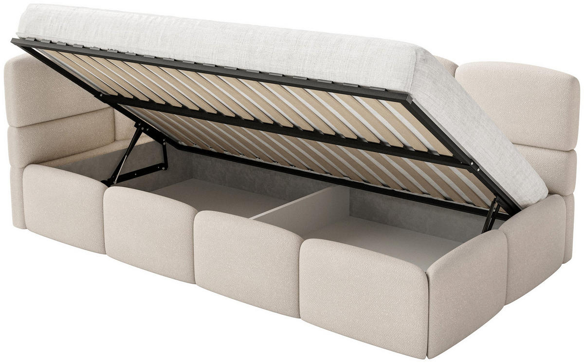 JUGENDBETT Cloudy Creme 120 cm, Chenille - Creme/Schwarz, Kunststoff/Textil (120/200cm) - Selsey