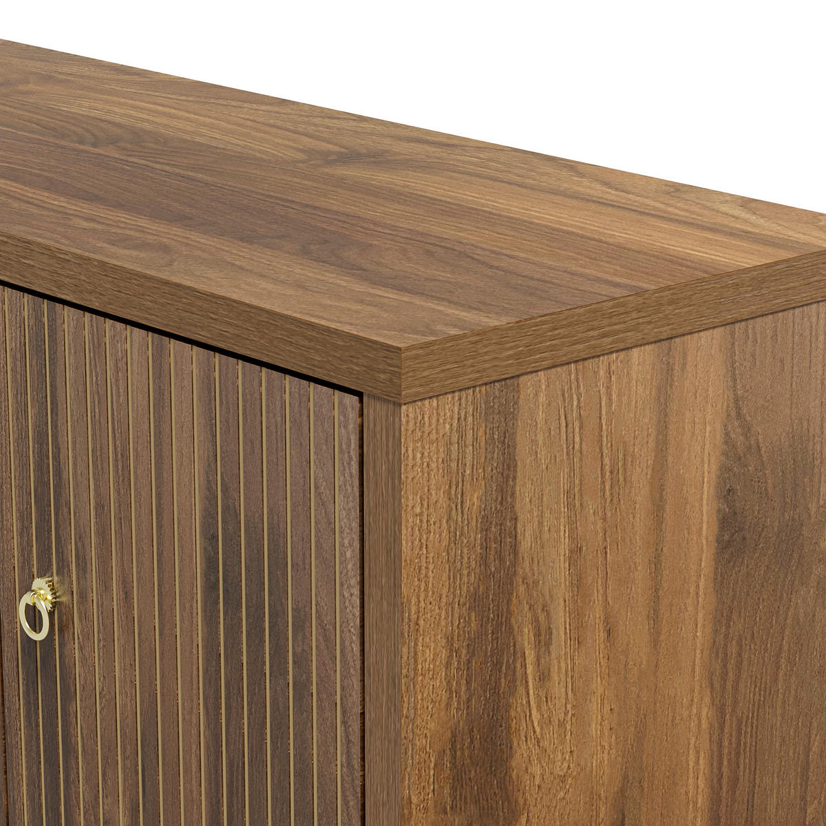 SIDEBOARD in Holzoptik Anrichte mit verstellbaren Einlegeböden für Wohnzimmer und Esszimmer, B147/T40/H80 cm - Walnussfarben, Holzwerkstoff/Metall (147/80/40cm) - STILVORA