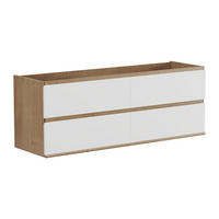 WASCHBECKENUNTERSCHRANK - 150cm x 45.5cm - MDF - naturfarben hell, weiß - SABURI - Naturfarben, Holz (150/55/45.5cm) - Vente-Unique