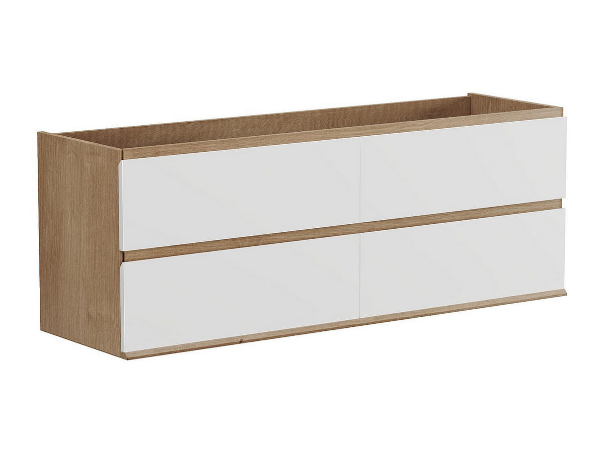 WASCHBECKENUNTERSCHRANK - 150cm x 45.5cm - MDF - naturfarben hell, weiß - SABURI - Naturfarben, Holz (150/55/45.5cm) - Vente-Unique