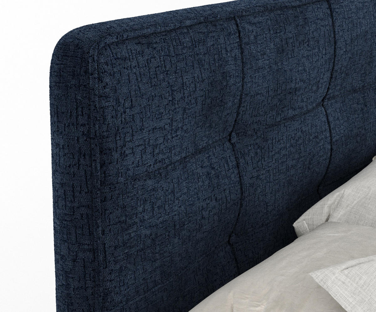 BOXSPRINGBETT Semplice Marineblau 140/200 cm - Schwarz/Dunkelblau, Holz/Holzwerkstoff (140/200cm) - Maison de Reve
