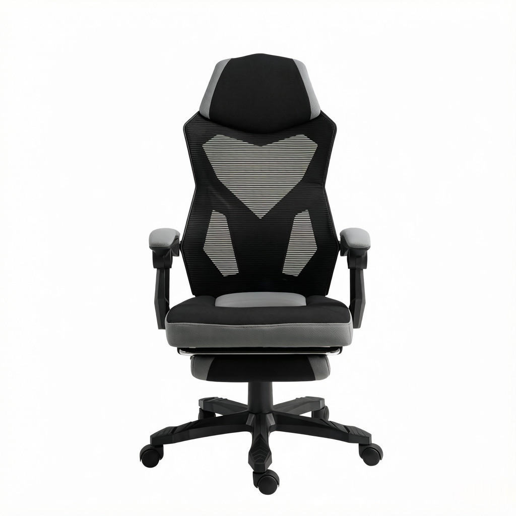 DREHSTUHL ergonomischer Gaming Bürostuhl mit Fußstütze bis 120 kg - Schwarz, Textil (58/112/63cm) - Gisaae