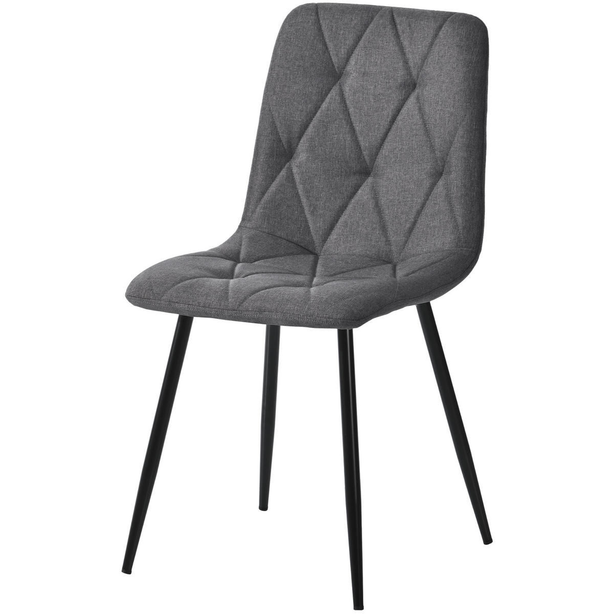 ESSGRUPPE 5-teilig mit Marmoroptik-Tisch 117×68 und vier grauen Leinenstühlen für Küche und Wohnzimmer, weiß-grau - Grau, Holzwerkstoff (68/75/117cm) - Luhomfu