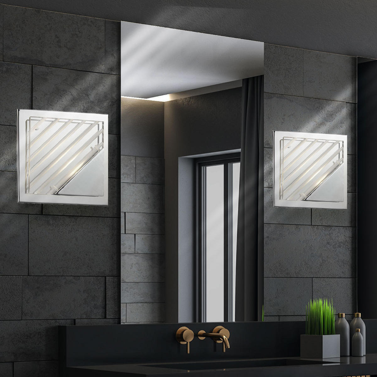 LED WANDLEUCHTE MIA Chrom Silber Aluminium - Silberfarben, Metall (15/6.5/15cm) - Esto