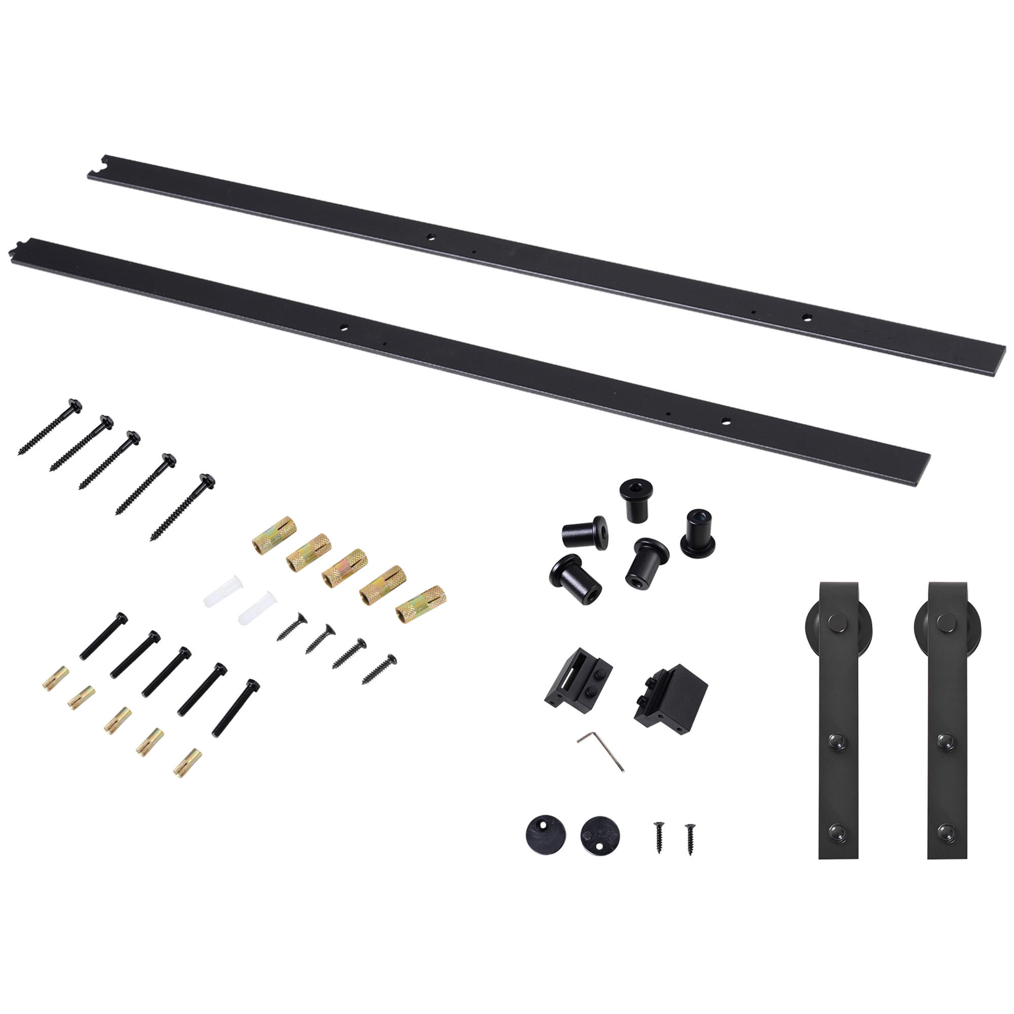SCHIEBETÜRSYSTEM - Schwarz, Metall (4/0.6/200cm) - HOMCOM