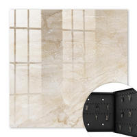 SCHLÜSSELBOX Schwarz 30x30 cm- Türöffnung nach rechts - Beiger Marmor - Beige, Metall (30/30/5cm) - TULUP
