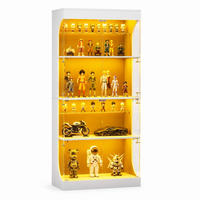 VITRINE mit LED-Beleuchtung 80 x 35 x 165 cm Glas Weiß - Weiß, Glas (35/165/80cm) - Beauniv