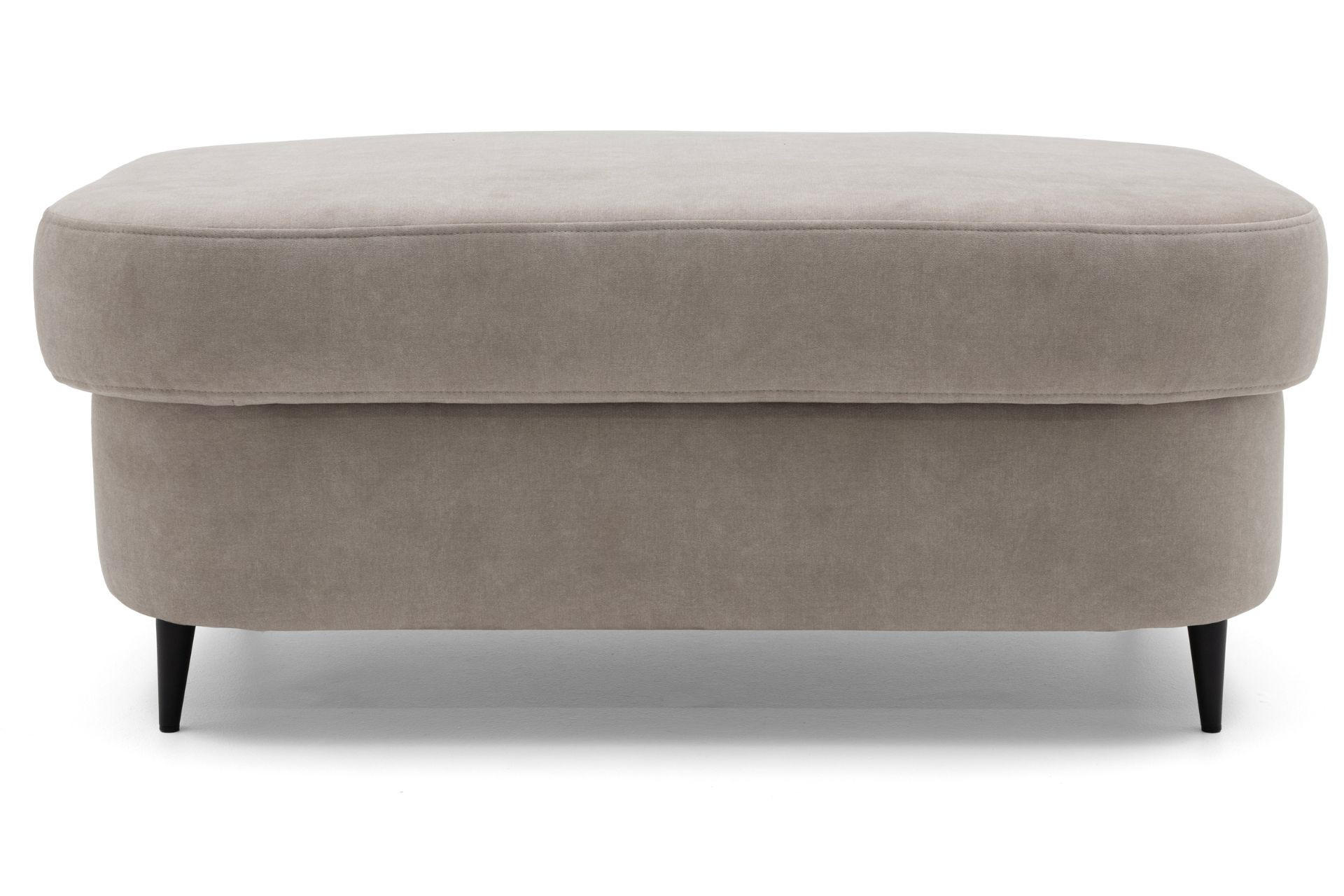 POUF PRIAM 104 x 60 cm Velours Beige - Beige/Schwarz, Holz/Textil (104/43/60cm) - Muffo