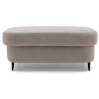 POUF PRIAM 104 x 60 cm Velours Beige - Beige/Schwarz, Holz/Textil (104/43/60cm) - Muffo