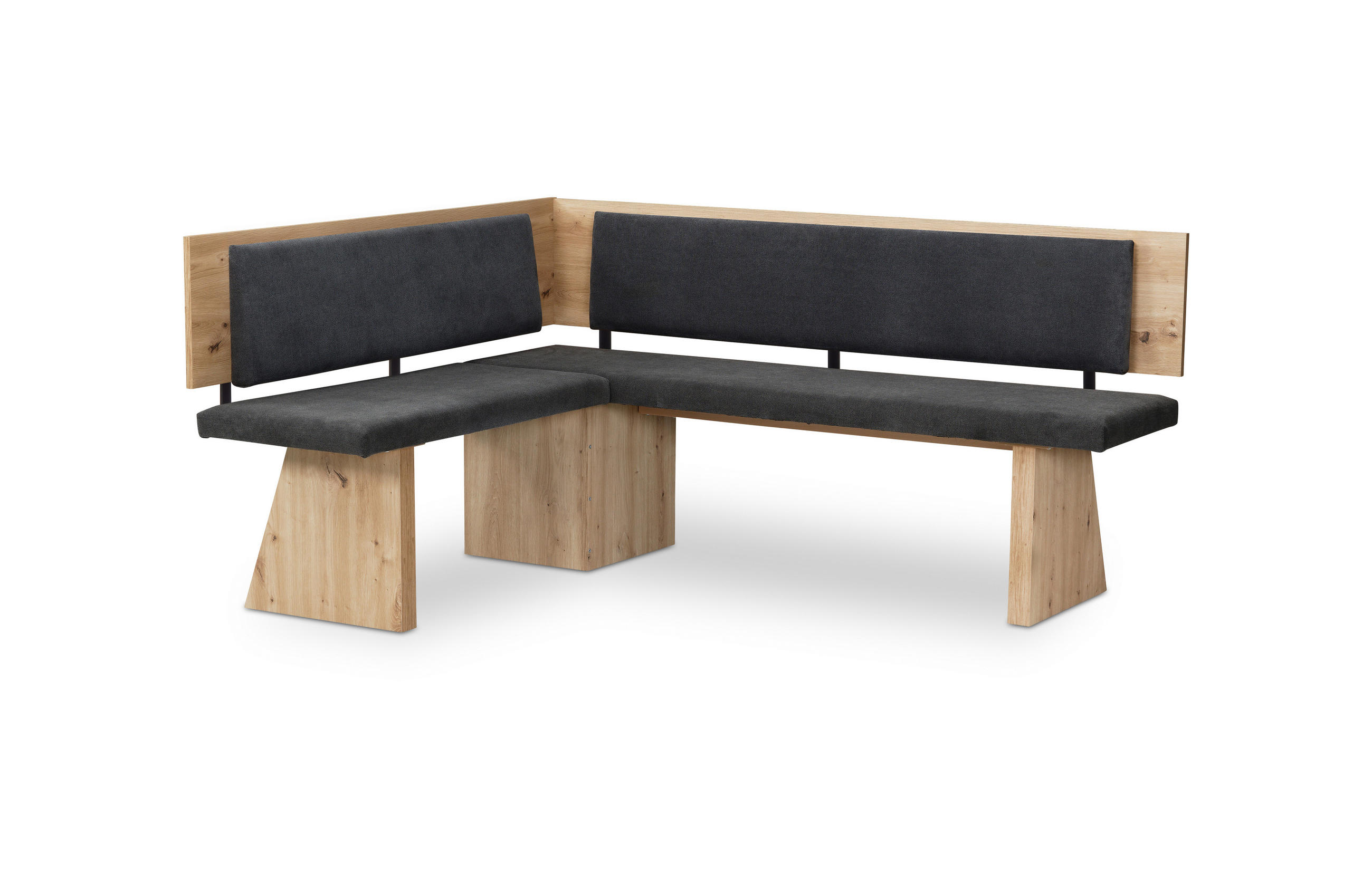 ECKBANK Donetta für 4 Personen Holznachbildung Artisan Eiche/Anthrazit - Anthrazit/Eiche Artisan, Kunststoff (177/145cm) - 58aufmkessel