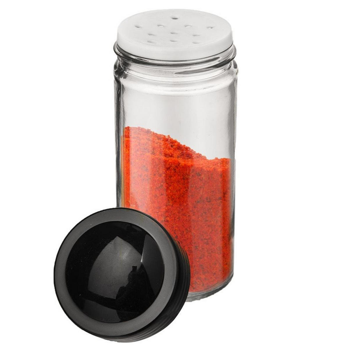 GEWÜRZDOSE Sieb 100 ml Schwarz - Schwarz, Glas (4/10/4cm) - Orion 