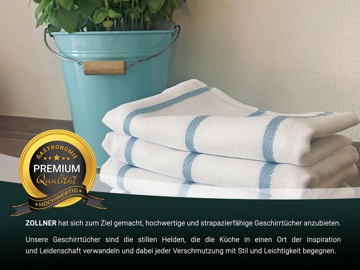 GESCHIRRTÜCHER, 5er-Set, 50 x 70 cm, 100% Baumwolle, Weiß - Weiß, Textil (50/70cm) - Zollner