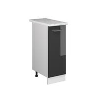 APOTHEKERSCHRANK R-Line Anthrazit Hochglanz 30 cm, AP Marmor - Schwarz Hochglanz/Anthrazit, Holzwerkstoff (30/81.6/60cm) - Vicco