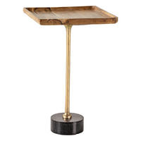 BEISTELLTISCH TRAYFUL Akazie Natur 55cm - Goldfarben/Schwarz, Holz/Stein (35/35/55cm) - riess-ambiente