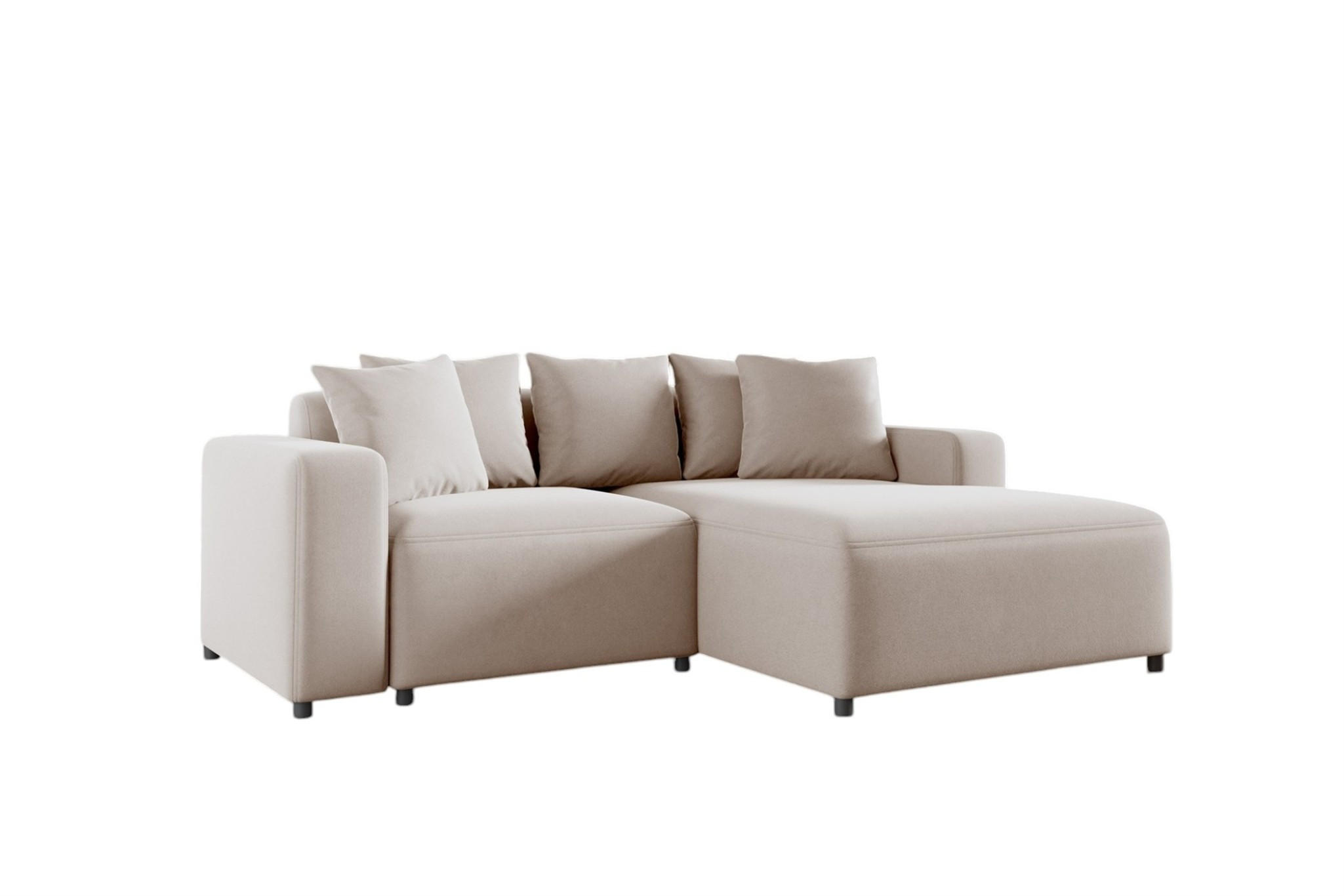 ECKSOFA Megan Xs In Salvador - Beige, Holzwerkstoff/Textil (240/165cm) - Fun Möbel