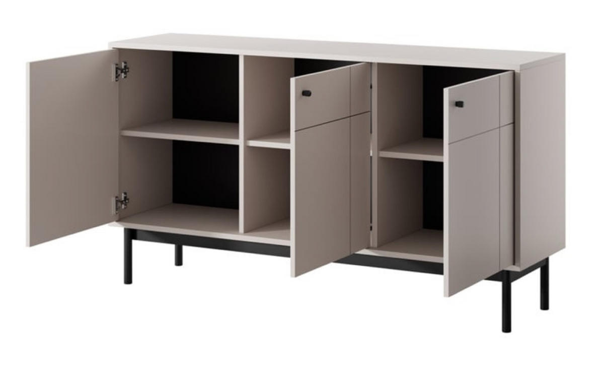 SIDEBOARD Kaschmir NATURE K154 Japandi Stil - Beige, Holzwerkstoff (153.5/83.5/39cm) - Sepro Meble