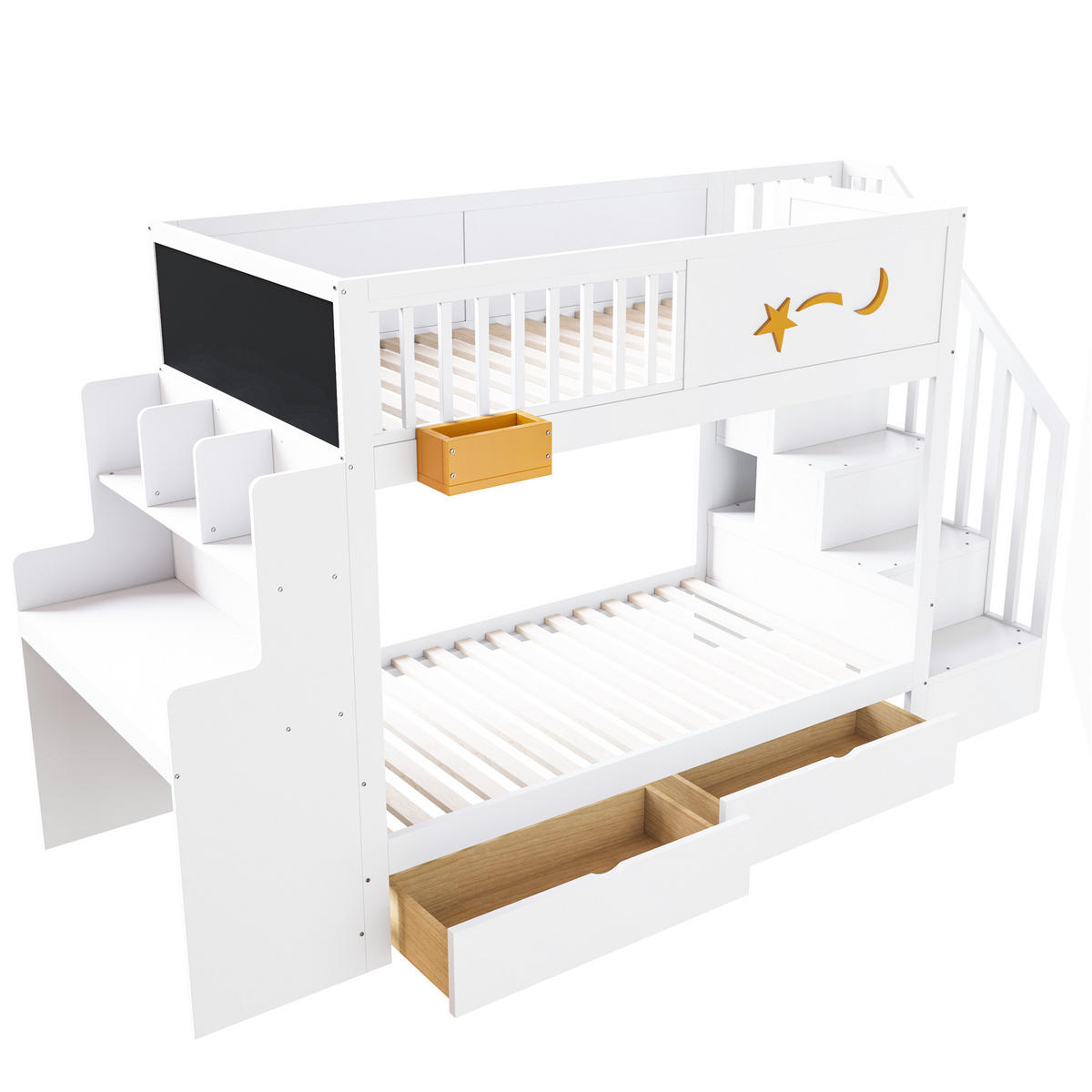 ETAGENBETT 90/200 cm Weiß - Weiß, Holz - Raumix