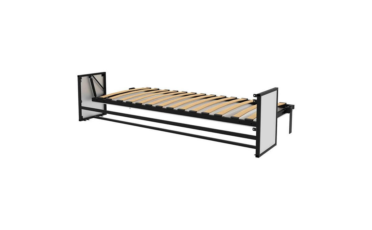 SCHRANKBETT Morphy Studio Modulares SizeFlex- und TypeFlex-System - 90x190, Horizontal - Schwarz, Metall (190/90cm) - WallBedKing