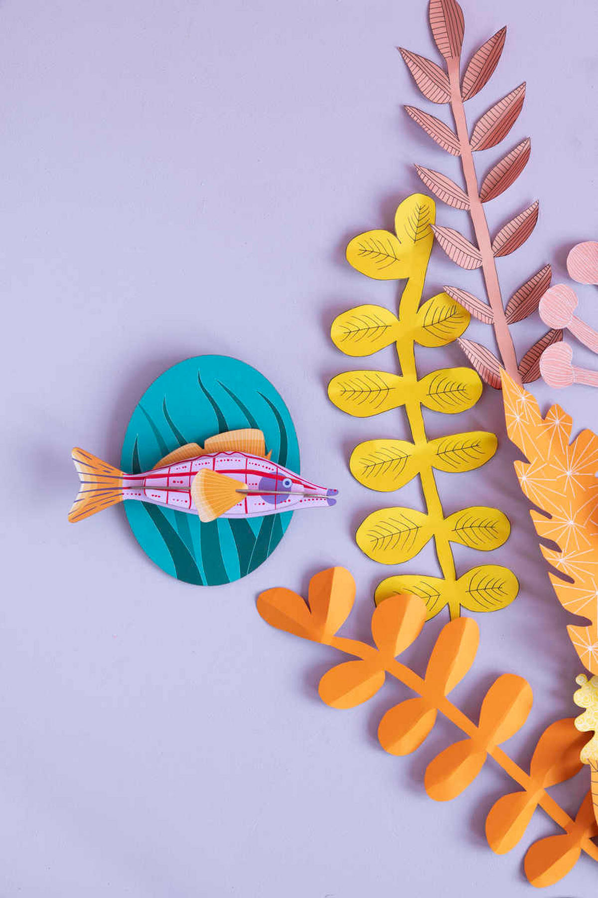 WANDDEKO Langnasen-Falkenfisch 20/4 cm - Multicolor, Wellpappe (20/4/17cm) - KUNSTLOFT