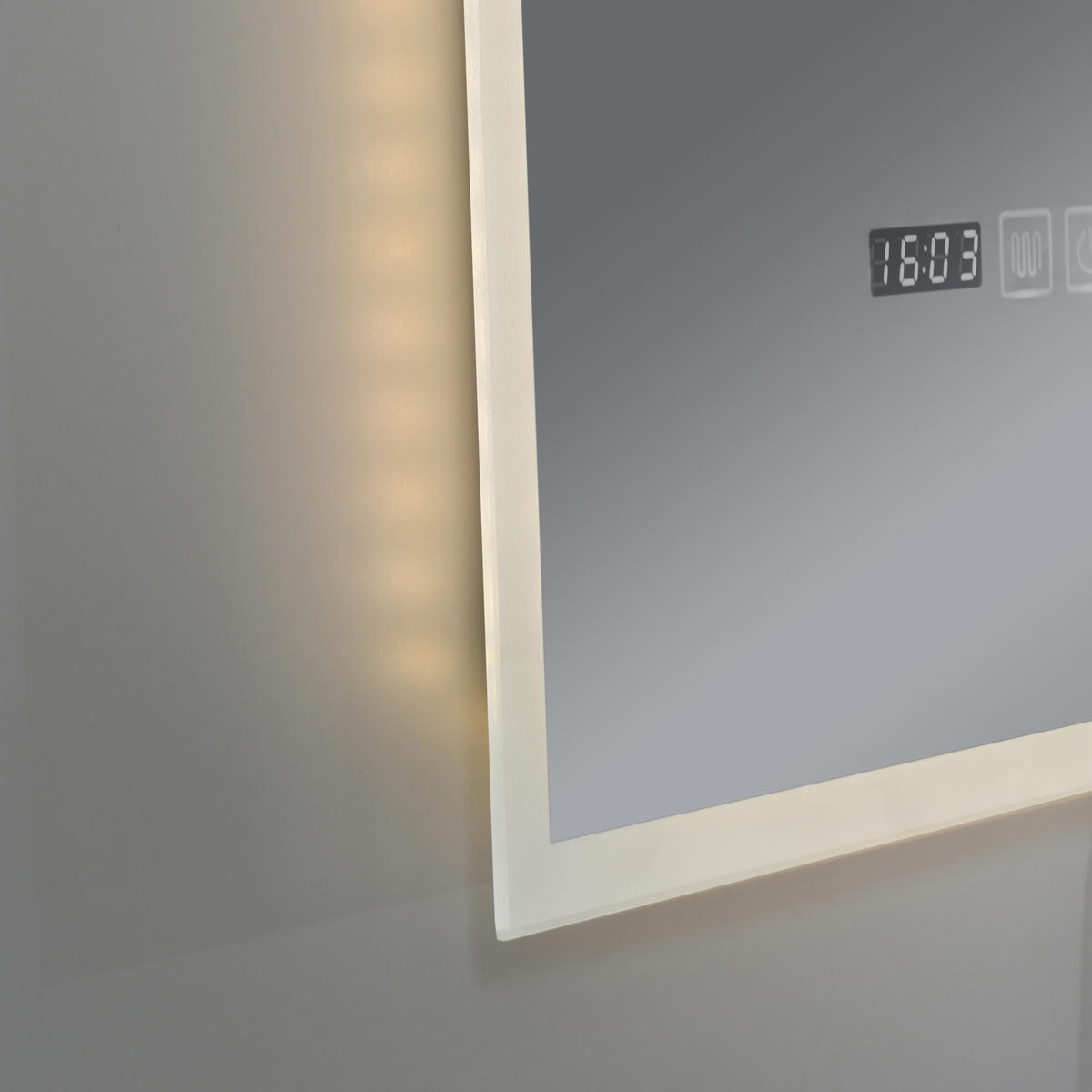 BADEZIMMERSPIEGEL Lizzano - Weiß, Glas/Metall (60/80/3cm) - pro.tec