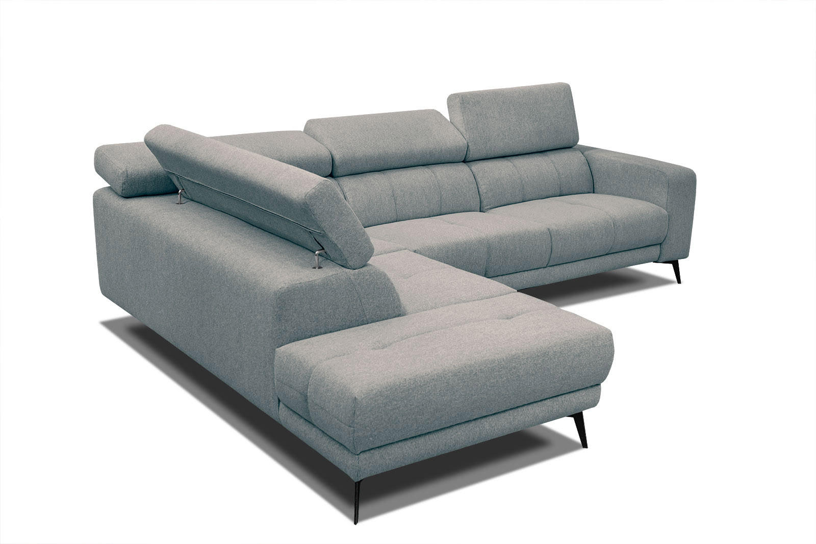 ECKSOFA MORELLO 5-Sitzer, mintgrün - Schwarz/Mintgrün, Holzwerkstoff/Textil (158/269cm) - Courtois Laville
