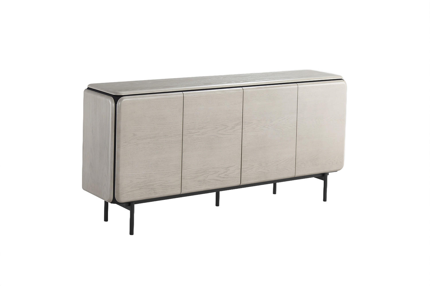SIDEBOARD AVRIL Grau Eiche - Schwarz/Grau, Holzwerkstoff/Metall (181/87/40cm) - KAWOLA