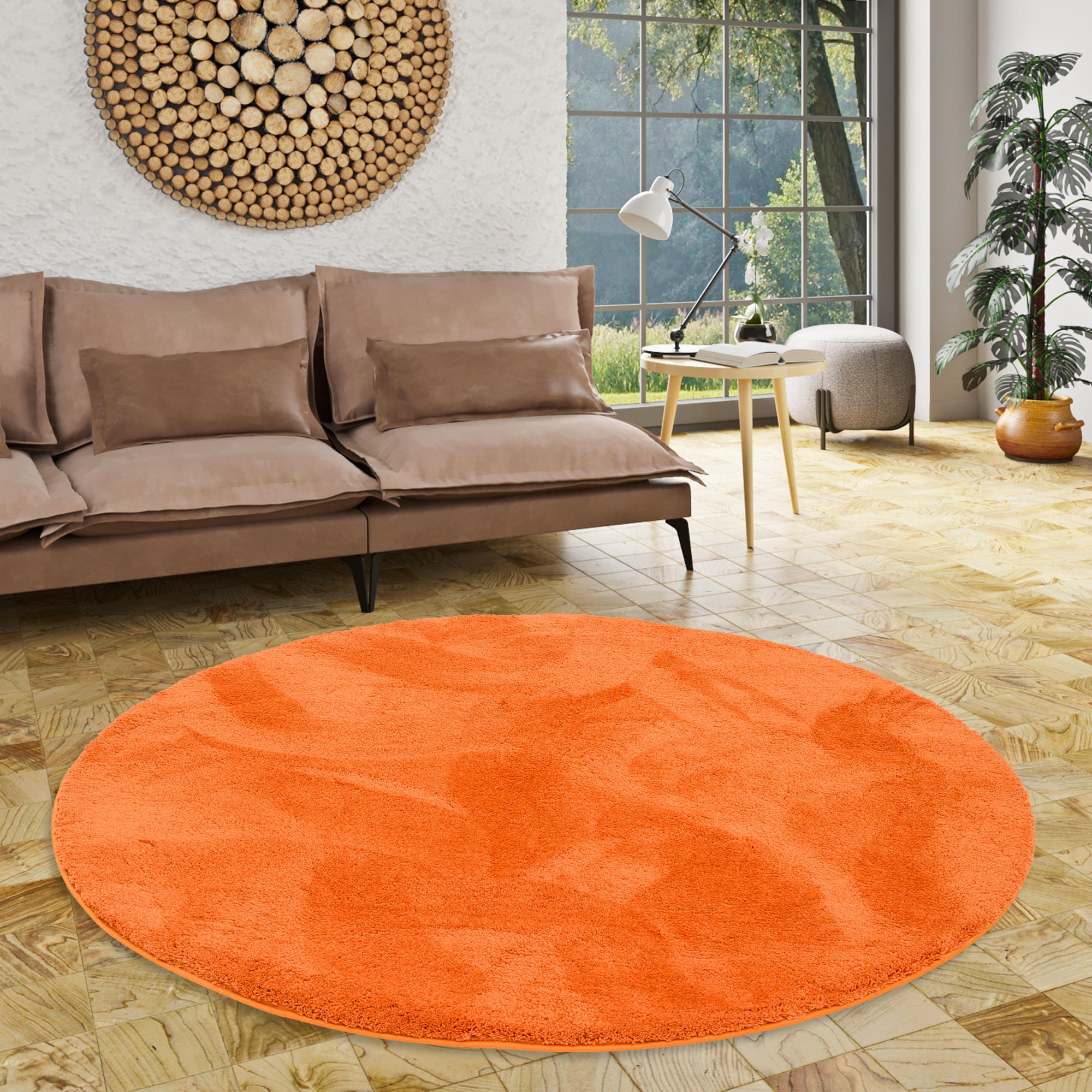 HOCHFLOR SUPER SOFT TEPPICH SILKY RUND - Orange, Textil (200/200cm) - Pergamon
