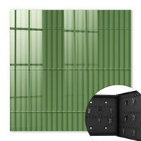 SCHLÜSSELBOX Schwarz 30x30 cm- Türöffnung nach rechts - Grüner Bambus - Grün, Metall (30/30/5cm) - TULUP